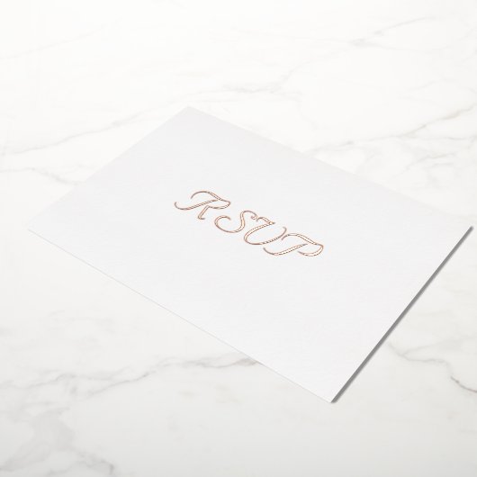 Custom Simple Elegant Party Event RSVP Roos Gold Folie Uitnodiging (Gedraaid)