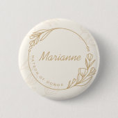 Custom Simple Floral Matron of Honor Button (Voorkant)
