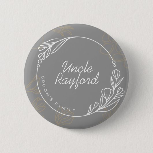 Custom Simple Groom's Family Button (Voorkant)