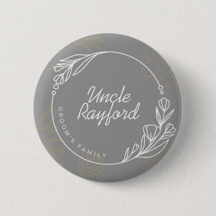 Custom Simple Groom's Family Button
