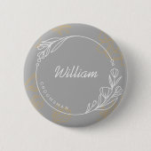Custom Simple Groomsman-Button Ronde Button 5,7 Cm (Voorkant)
