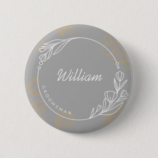 Custom Simple Groomsman-Button Ronde Button 5,7 Cm (Voorkant)