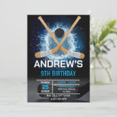 Custom Simple Hockey Birthday Invitation (Debout devant)