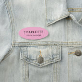 Custom Simple Professional Magnetic Pink Naamplaatje (In situ)