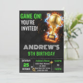 Custom Simple Soccer Birthday Invitation (Debout devant)
