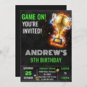 Custom Simple Soccer Birthday Invitation (Devant / Derrière)