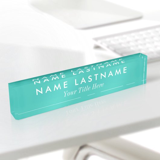 Custom Simple Turquoise Teal Minty Modern Title Naambordje