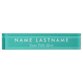 Custom Simple Turquoise Teal Minty Modern Title Naambordje (Voorkant)