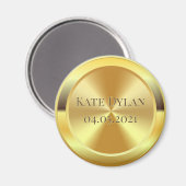 Custom Simulated Engraved Gold Circle Magnet (Recto/Verso)