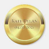Custom Simulated Engraved Gold Circle Magnet (Devant)