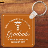 Custom Sinaasappel Medische School Afstuderen Keep Sleutelhanger (Achterkant)