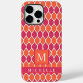Custom Sinaasappel Roze Wit Geometrisch Case-Mate iPhone Case (Achterkant)