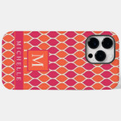 Custom Sinaasappel Roze Wit Geometrisch Case-Mate iPhone Case (Achterkant (horizontaal))