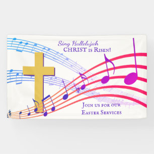 Custom Sing HALLELUJAH CHRIST IS RISEN Easter Spandoek