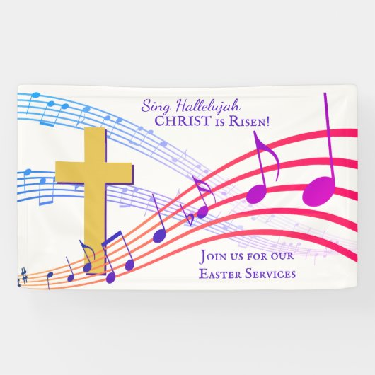 Custom Sing HALLELUJAH CHRIST IS RISEN Easter Spandoek (Horizontaal)