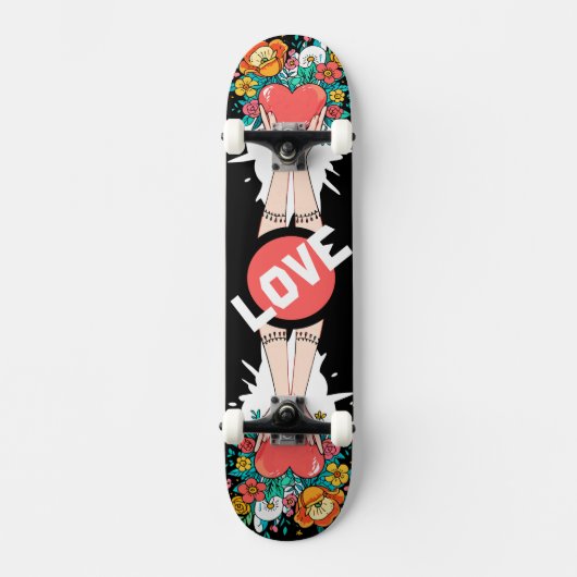 Custom Skateboard Deck - "Hands with Heart" (Recto)