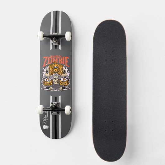 Custom Skateboard Deck - "Pumpkin Zombie" (Recto)