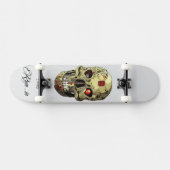 Custom Skateboard Deck - "Skull Cyborg"  (Horz)