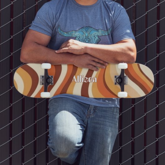 Custom Skateboard with 70s Retro Wave Graphic (Extérieur 3)
