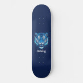 Custom Skateboard with Blue Tiger Graphic (Recto)