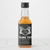 Custom Skelet Hart Zwart Tot Dood Bruiloft Likeurfles Etiket (Voorkant)