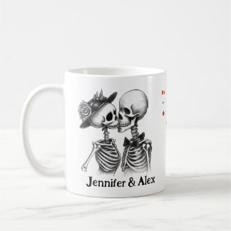Custom Skeleton Couple Names Personalized Koffiemok