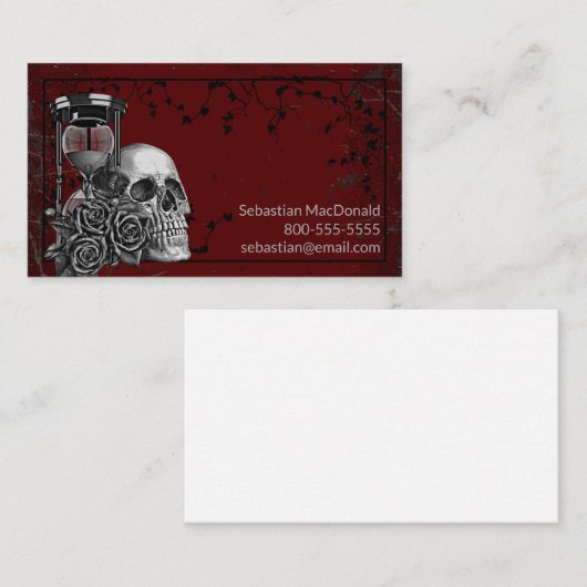 Custom Skull Gothic Roos Rock and Roll Heavy Metal Visitekaartje (Voorkant / Achterkant)