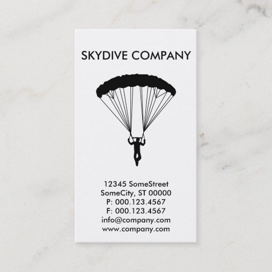 Custom SkyDive Business Visitekaartje (Voorkant)