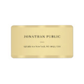 Custom Sleek Gold Minimal Template Luxury Address Etiket (Voorkant)