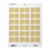 Custom Sleek Gold Modern Simple Template Address Etiket (Full Sheet)