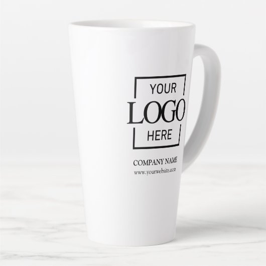 Custom Small Business Logo Personalized Branded Latte Mok (Rechterhoek)