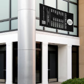 Custom Small Business Opening Hours logo & qr code Spandoek (Buitenkant Gebouw)