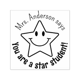 Custom Smile Face Star Classroom Reward Zelfinktende Stempel