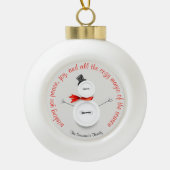 Custom Snowman Button Ball Ornament (Voorkant)