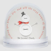 Custom Snowman Button Sneeuwbol (Voorkant)