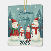 Custom Snowman Family Of Four Keramisch Ornament (Links)