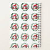 Custom Snowman Patroon Monogram Kerstmis Notitieboek (Achterkant)