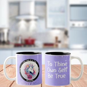 Custom Sobriety Recovery Milestone Gift - Eenhoorn Tweekleurige Koffiemok