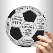 Custom Soccer Ball Modern Birthday Fully Editable Kaart