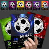 Custom Soccer Ball Modern Birthday Fully Editable Kaart