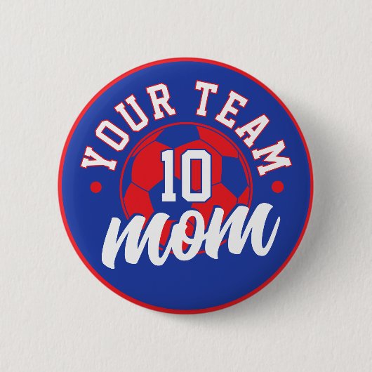 Custom Soccer Mom Button with Number (Voorkant)