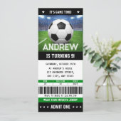 Custom Soccer Ticket Birthday Invitation (Debout devant)