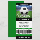 Custom Soccer Ticket Birthday Invitation (Devant / Derrière)