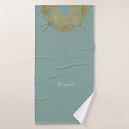 Custom Soft Green Elegance Bad Handdoek (Badhanddoek)