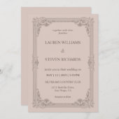 Custom Soft Paarse Roze  Lijst Wedding Kaart (Voorkant / Achterkant)