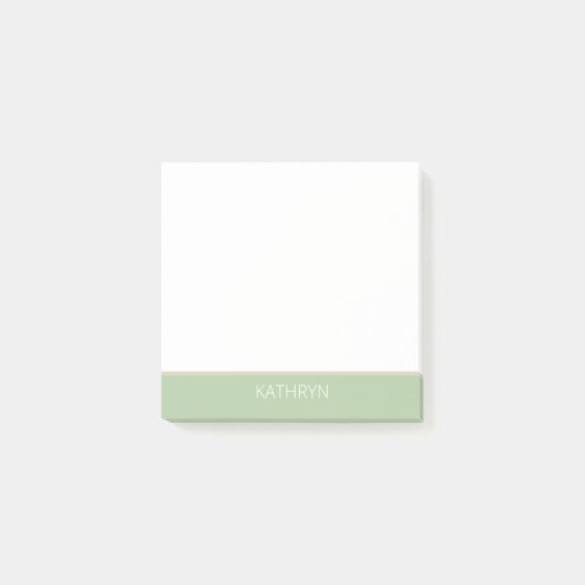 custom solid sage green natural brown line post-it® notes (Voorkant)