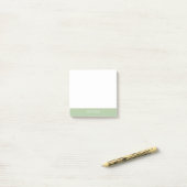 custom solid sage green natural brown line post-it® notes (Op bureau)