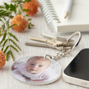 Custom Son Photo sleutelhanger, gepersonaliseerde Sleutelhanger