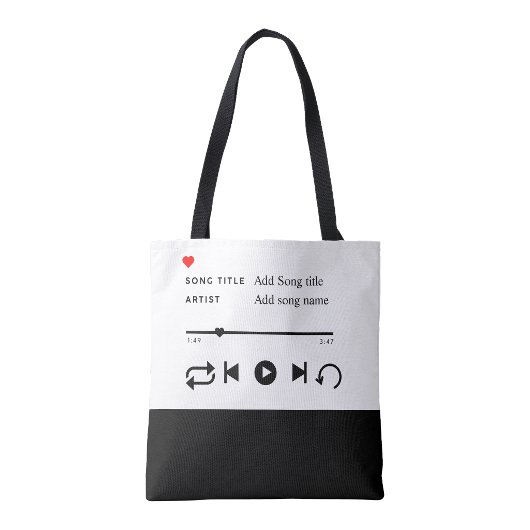 Custom Song Title Tote Bag |Personalized Music bag