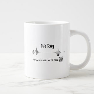 Custom Soundwave Song Code Mug-Personalized Voice  Extra Grote Beker